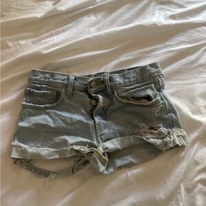BDG Light Blue Distressed Jean Shorts